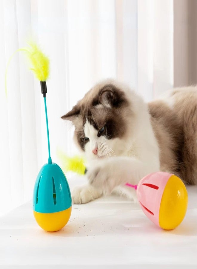 PET FUN لعبة بيت فن للقطط مع ريشة للإثارة وموزع للمكافآت | لعبة دوارة تفاعلية للقطط الصغيرة والكبيرة | تدريب ممتع وتحفيز ذهني (قد يختلف اللون) - Image 4